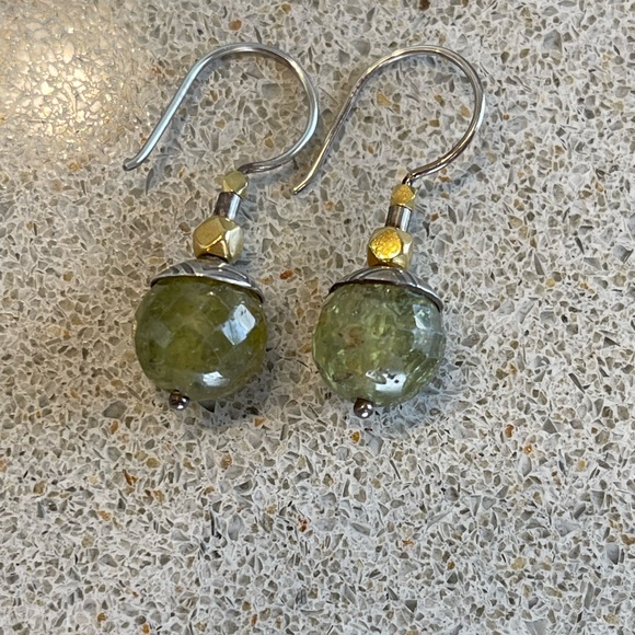 Beth Orduna Peridot Sterling Silver Drop Earrings - Picture 3 of 5